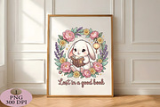 Lost in a Good Book Bunny PNG, an Illustration by Daily.Designs (Thumbnail 4 of 5)