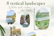 Watercolor Camping Clipart, a Person Illustration by NataliArkushArt (Thumbnail 17 of 24)