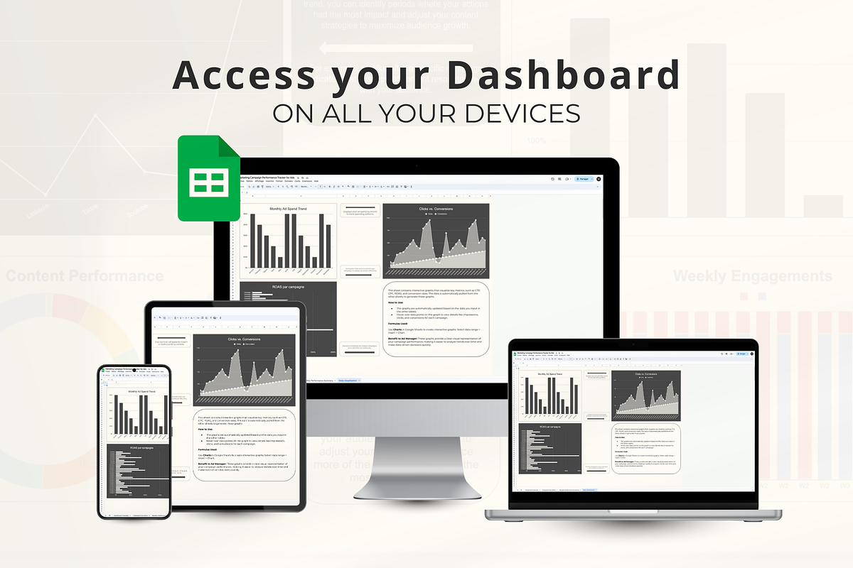 Google Sheets Ads Campaign Tracker, a Social Media Template by Marketello Studio (Photo 4 of 6)