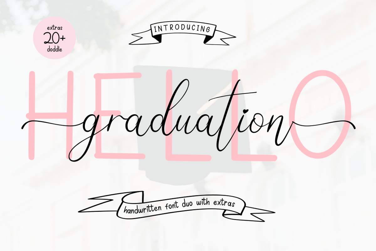 Hello Graduation | Font Duo, a Script Font by Rissyletter Studio (Photo 1 of 15)