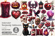 Burgundy Halloween Clipart, an Illustration by Dream Creation (Thumbnail 1 of 7)