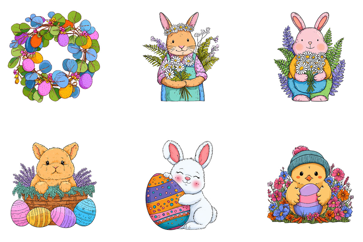 Green Cute Easter Clipart, an Illustration by CreationArt (Photo 4 of 5)