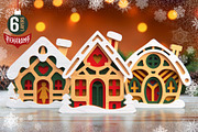 Cute Houses Bundle | 3D Layered SVG, a Decorative Illustration by pixaroma (Thumbnail 8 of 8)