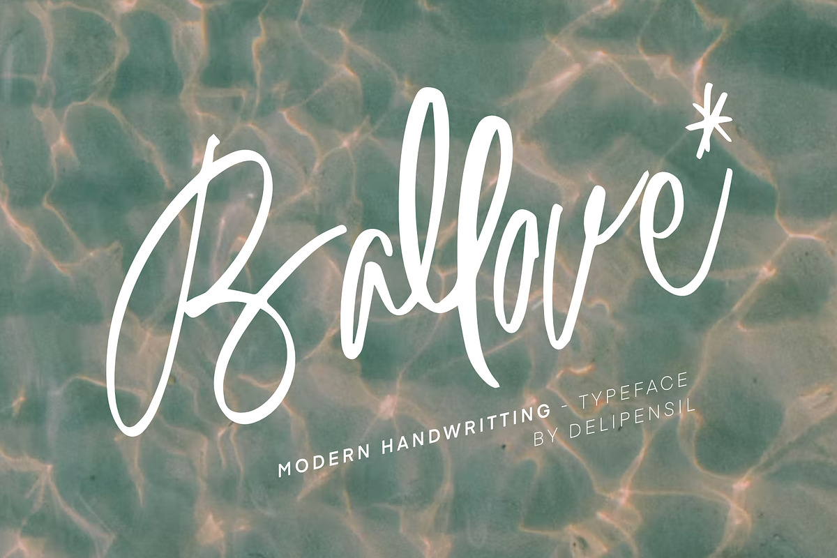 Ballove - Modern Handwritting Love, a Script Font by delipensil (Photo 1 of 9)