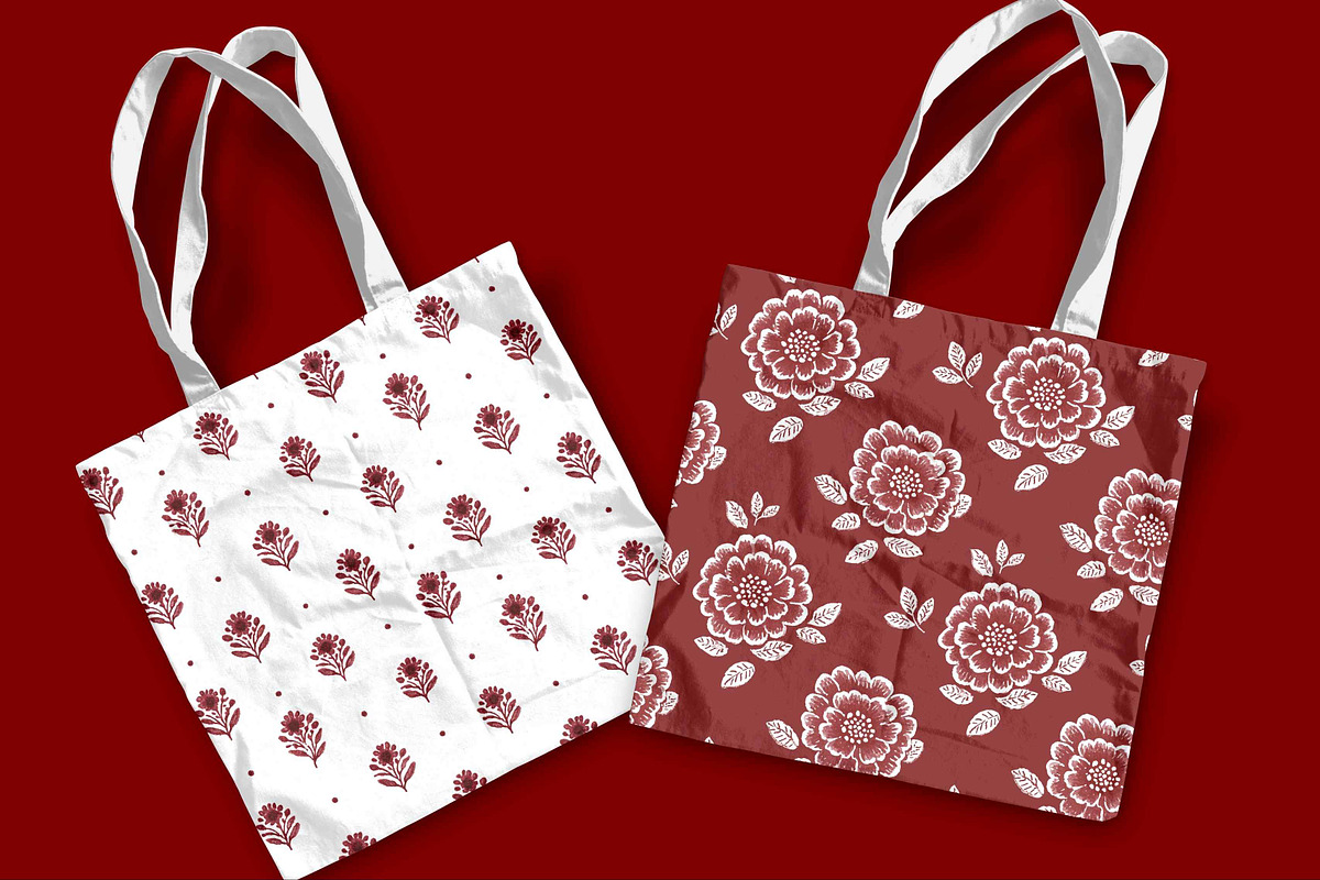 Maroon Block Print Indian Inspired, a Pattern Graphic by Pattern Whimsy (Photo 6 of 6)