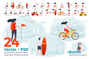 Summer Activities Illustrations Set, a Healthcare Illustration by Tashal (Thumbnail 1 of 8)