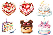 Watercolor Cake Clipart PNG, an Illustration by Watercolor design (Thumbnail 4 of 5)