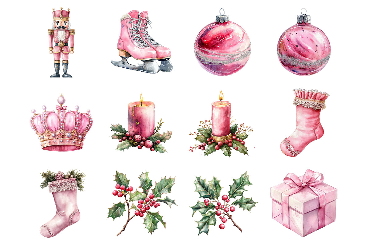 Vintage Pink Christmas, an Illustration by Design Market (Photo 4 of 4)