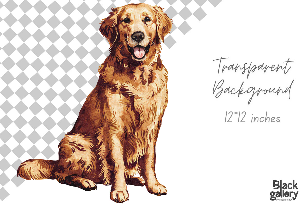 Dog Watercolor PNG, an Illustration by Clipart Bloom