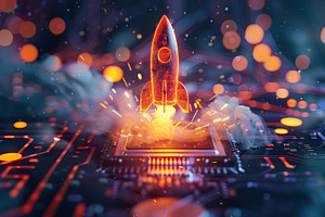 Rocket Launching from Microchip, a Technology Photo by Ales Munt