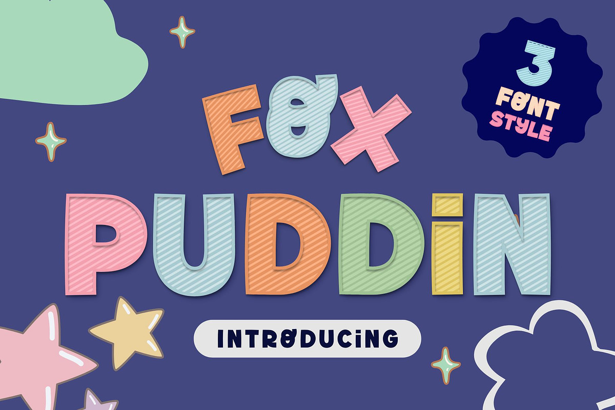 Fox Puddin: 3 Font Styles, a Handwritten Font by Fox7 By Rattana (Photo 1 of 13)