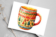 Watercolor Groovy Christmas Clipart, an Illustration by Canvas Craft (Thumbnail 6 of 7)