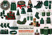 Green Buffalo Plaid Christmas Clipar, an Illustration by SVGArt (Thumbnail 1 of 8)