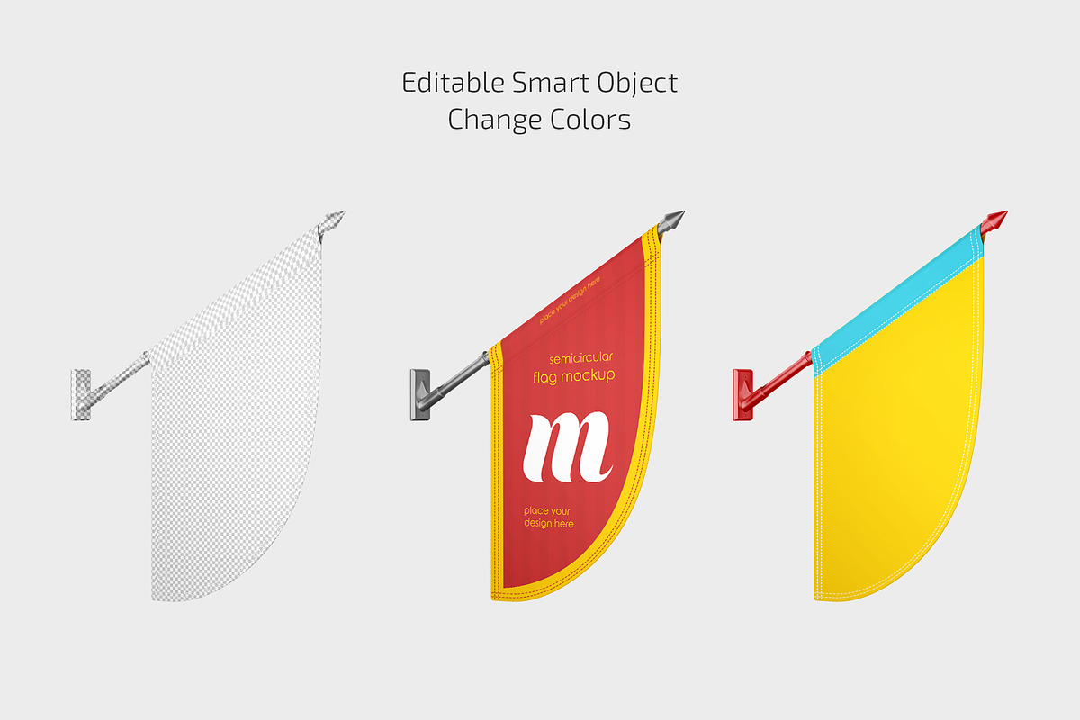 Semicircular Flag Mockup Set, a Household Mockup by Country4k (Photo 2 of 4)