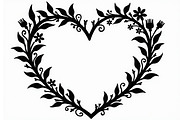 8 Heart Silhouette Floral Frames, an Illustration by hafijul (Thumbnail 9 of 9)