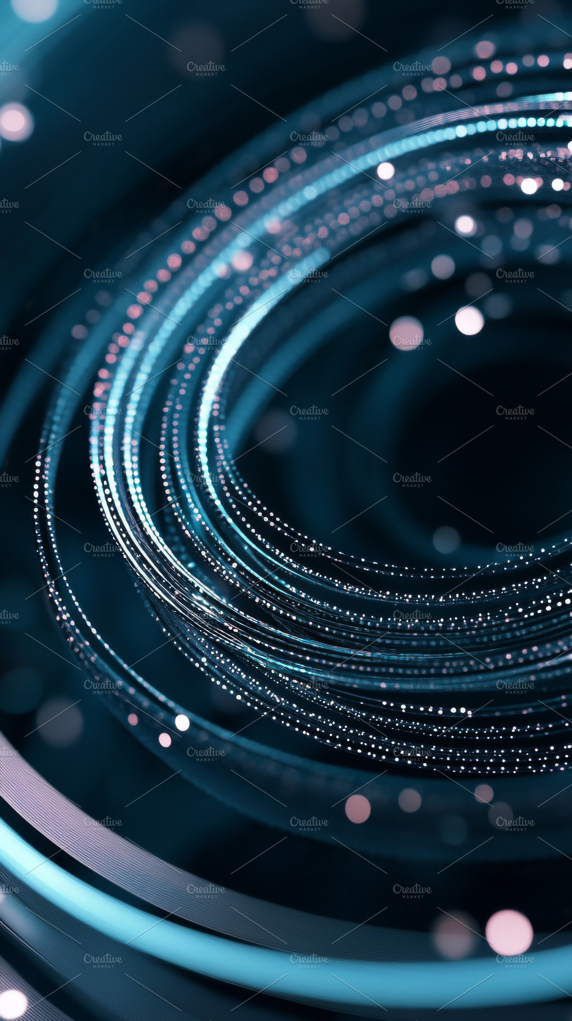 Cosmic space swirl with blue tech th, a Photo by Dvoevnore photos