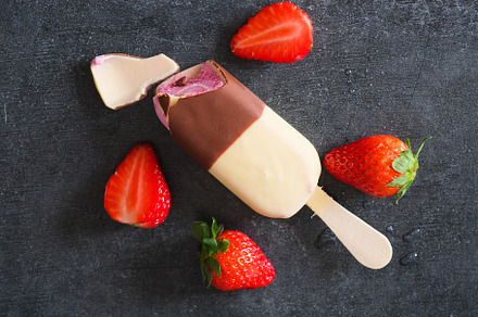 Strawberries and ice cream