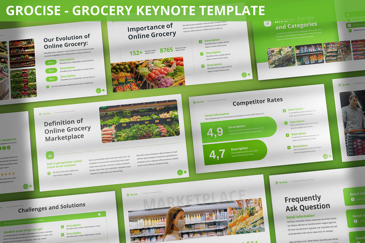 Grocise - Grocery Keynote Template, a Presentation Template by SlideFactory (Photo 1 of 4)