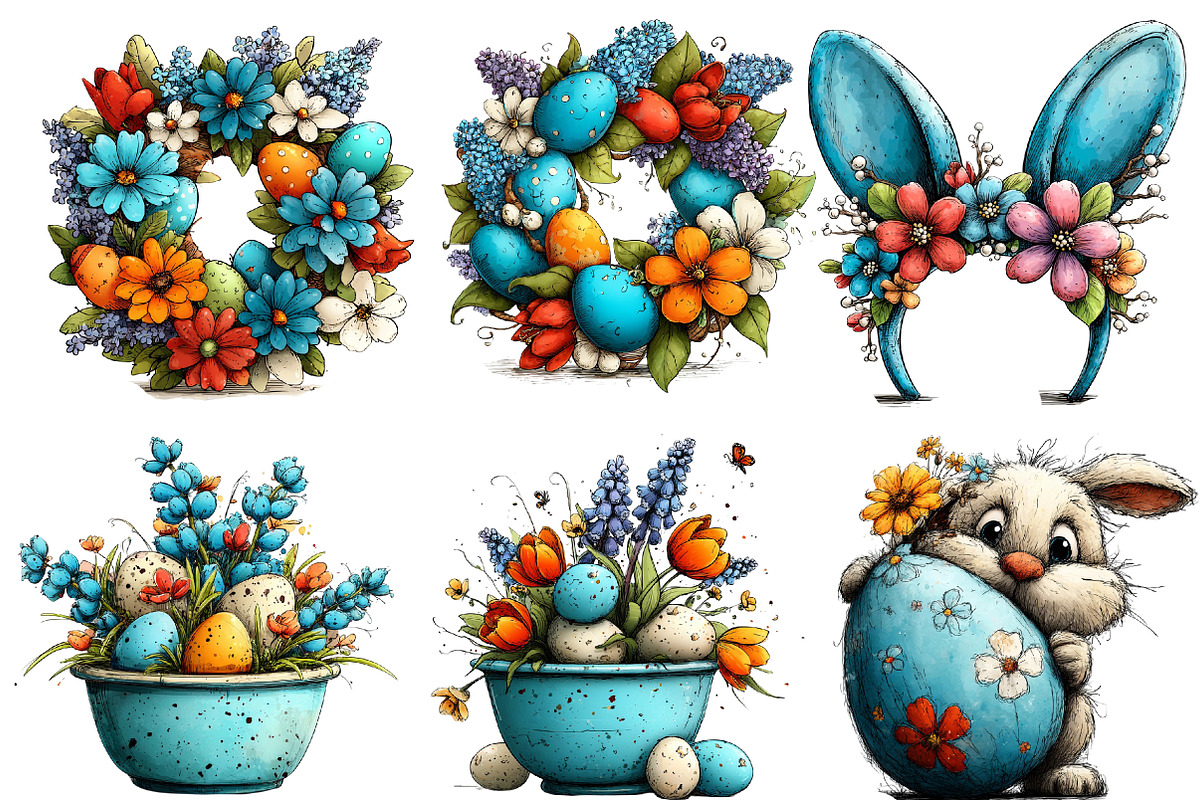 Easter Garden Sublimation Clipart, an Illustration by Designworld (Photo 3 of 5)