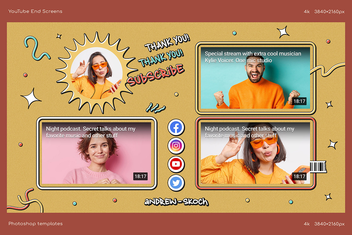 YouTube Branding Templates Bundle, a Social Media Template by Andrew Skoch Design (Photo 8 of 11)