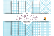 Light Blue Plaid Seamless Designs, a Pattern Graphic by Earley Bird Design Studio (Thumbnail 1 of 8)