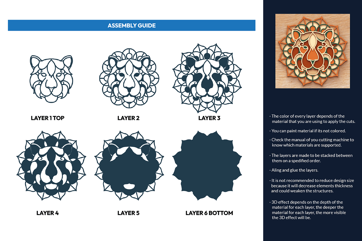 10 Animal Mandalas Set - Laser cut, an Object Graphic by Arshad Ali (Photo 12 of 22)