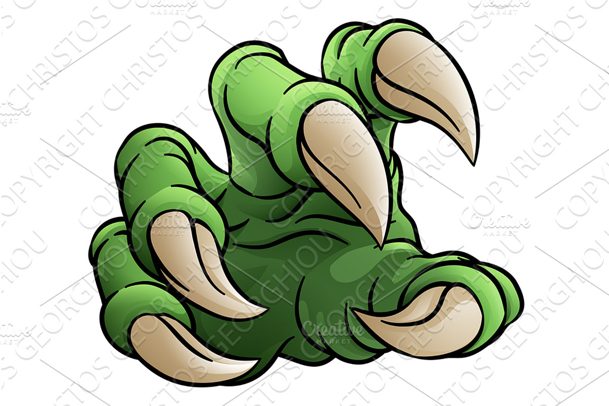 Monster Claw Dinosaur Dragon Cartoon, an Illustration by Christos Georghiou