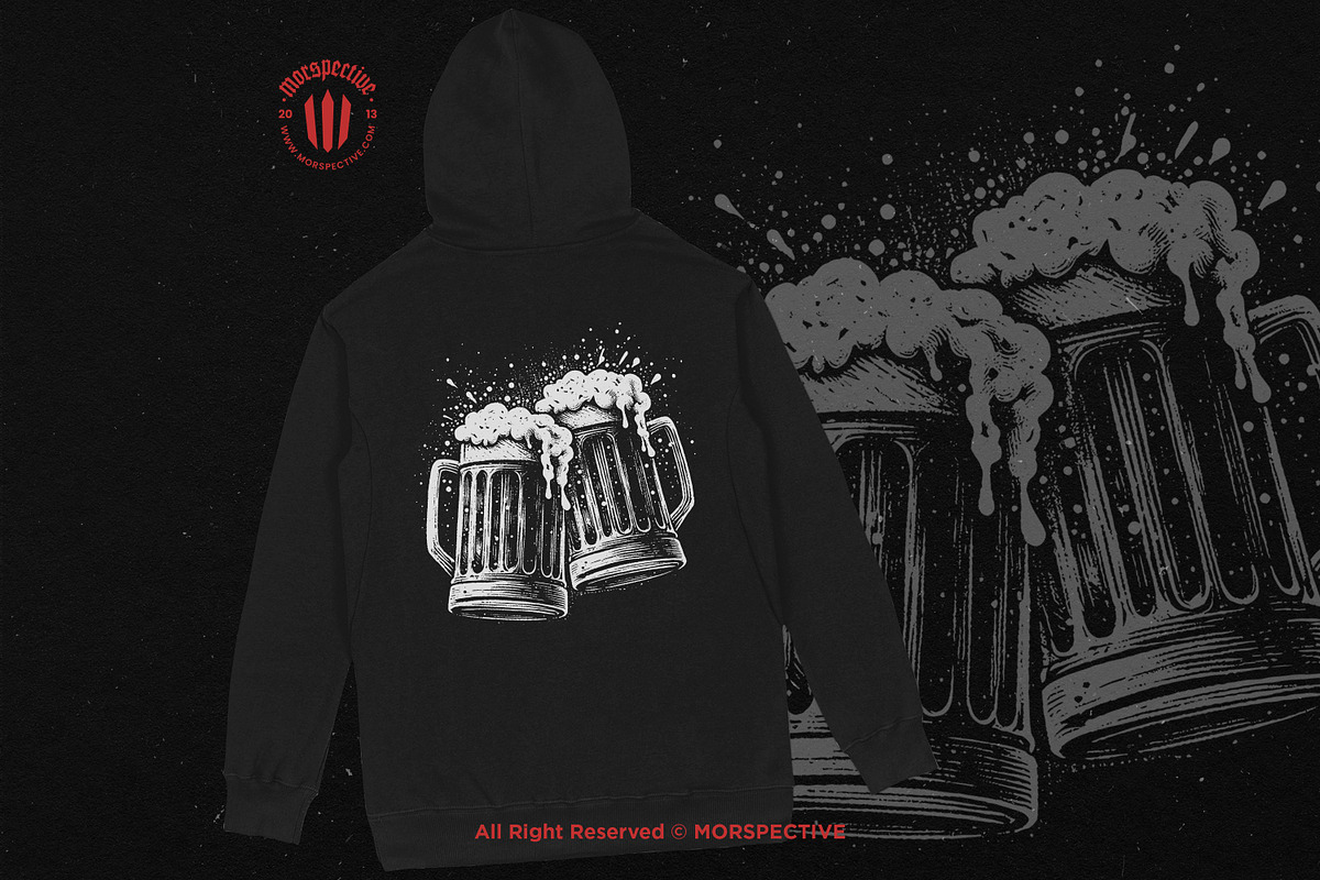 10 Bundle Dark Art Beer Mug Skull, an Illustration by Morspective (Photo 4 of 7)
