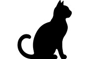 Cute Cat Silhouette Mega Vector Bund, an Animal Illustration by Designer_Momina (Thumbnail 2 of 34)