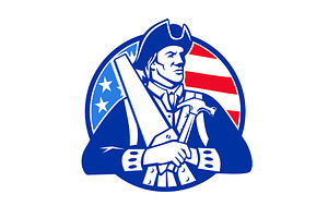 American Patriot Carpenter Retro Log, an Illustration by patrimonio
