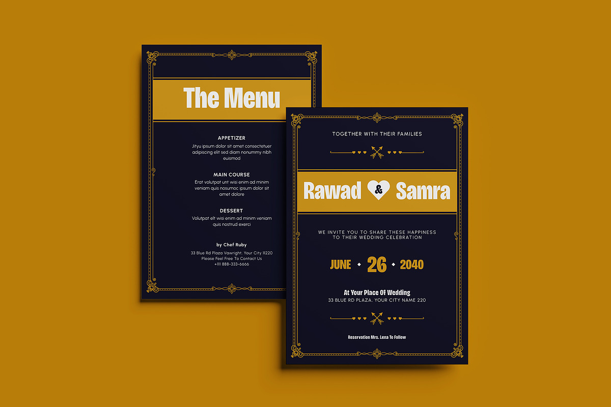 Elegant Art Deco Wedding Invitation, an Invitation Template by iDoodle Studio (Photo 1 of 4)