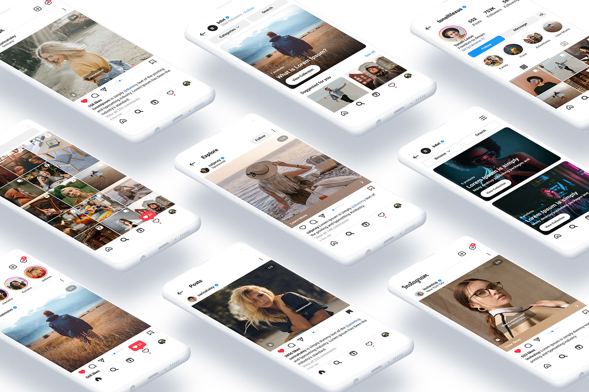 Instagram Template Mockup Adobe XD, a Social Media Template by Dilshod Sobirov (Photo 1 of 13)