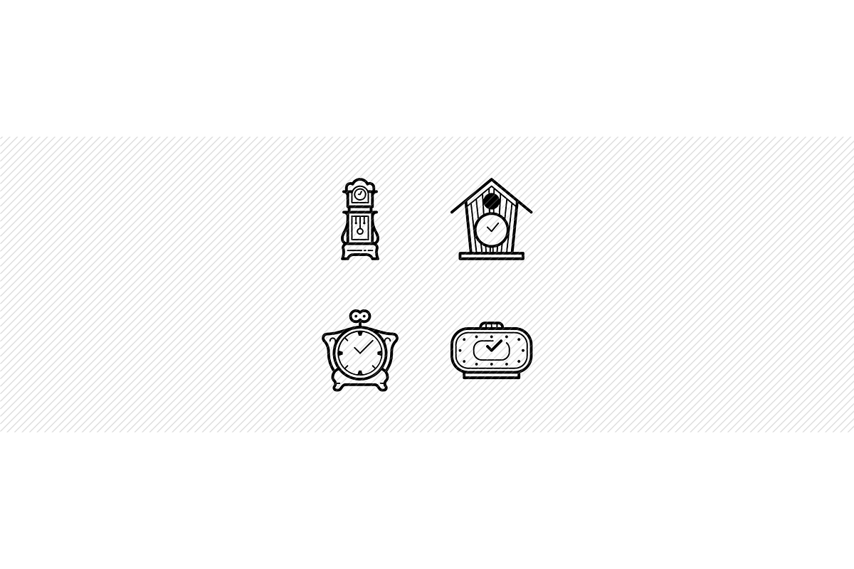 20 Watches & Clocks Icons, an Outline Icon by Jinro (Photo 4 of 9)
