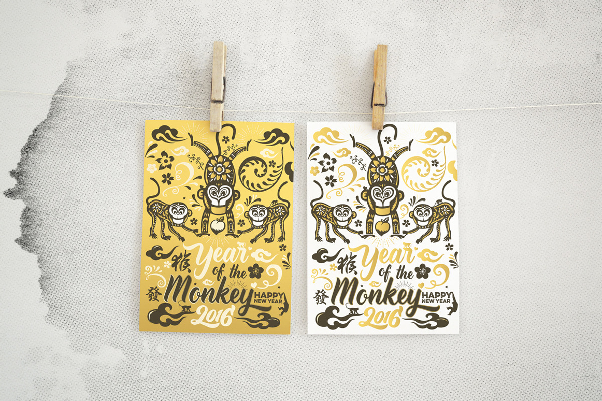 Chinese new year 2016 Monkey, an Illustration by www.lemongraphic.design (Photo 4 of 5)