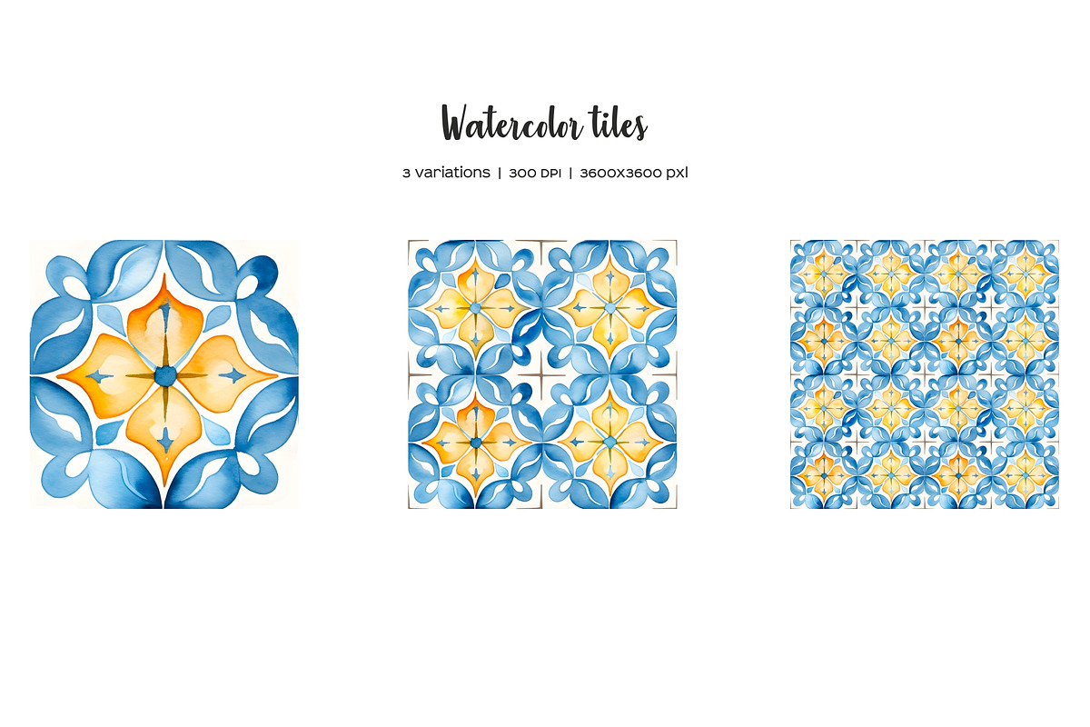 Watercolor seamless tiles clipart, a Pattern Graphic by Art and Funny (Photo 4 of 6)