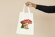 Mushroom Forest watercolor clipart, a Decorative Illustration by AkiraVilla (Thumbnail 10 of 11)