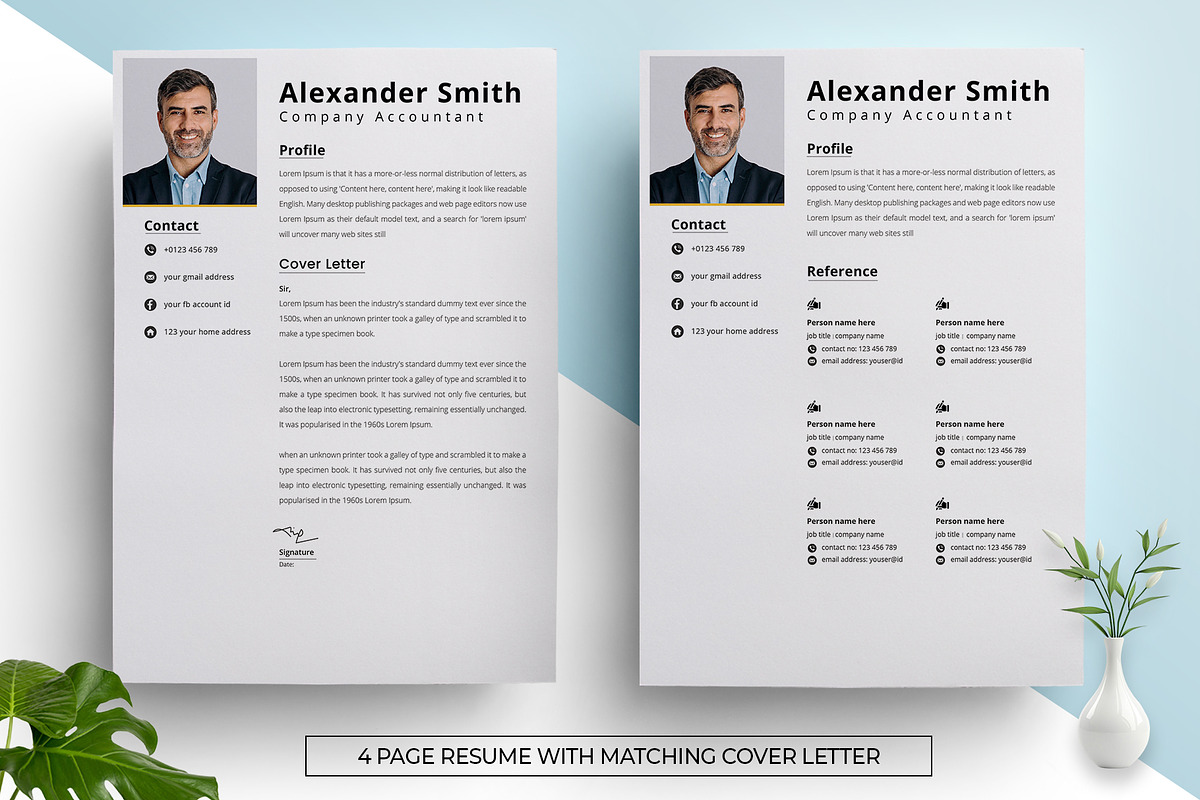 Professional Resume CV Template, a Resume Template by PixelWink (Photo 3 of 3)