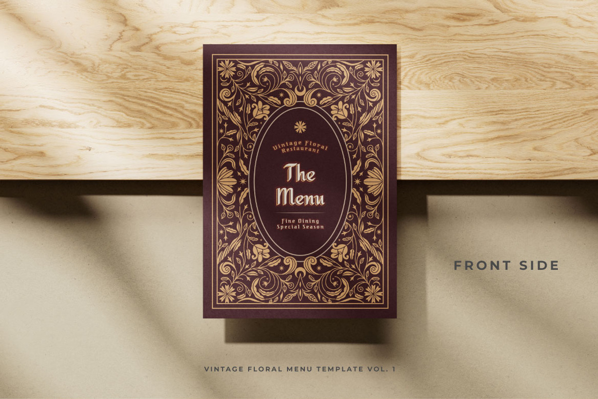 Vintage Floral Menu Vol.1, a Brochure Template by Bewalrus Studio (Photo 2 of 3)