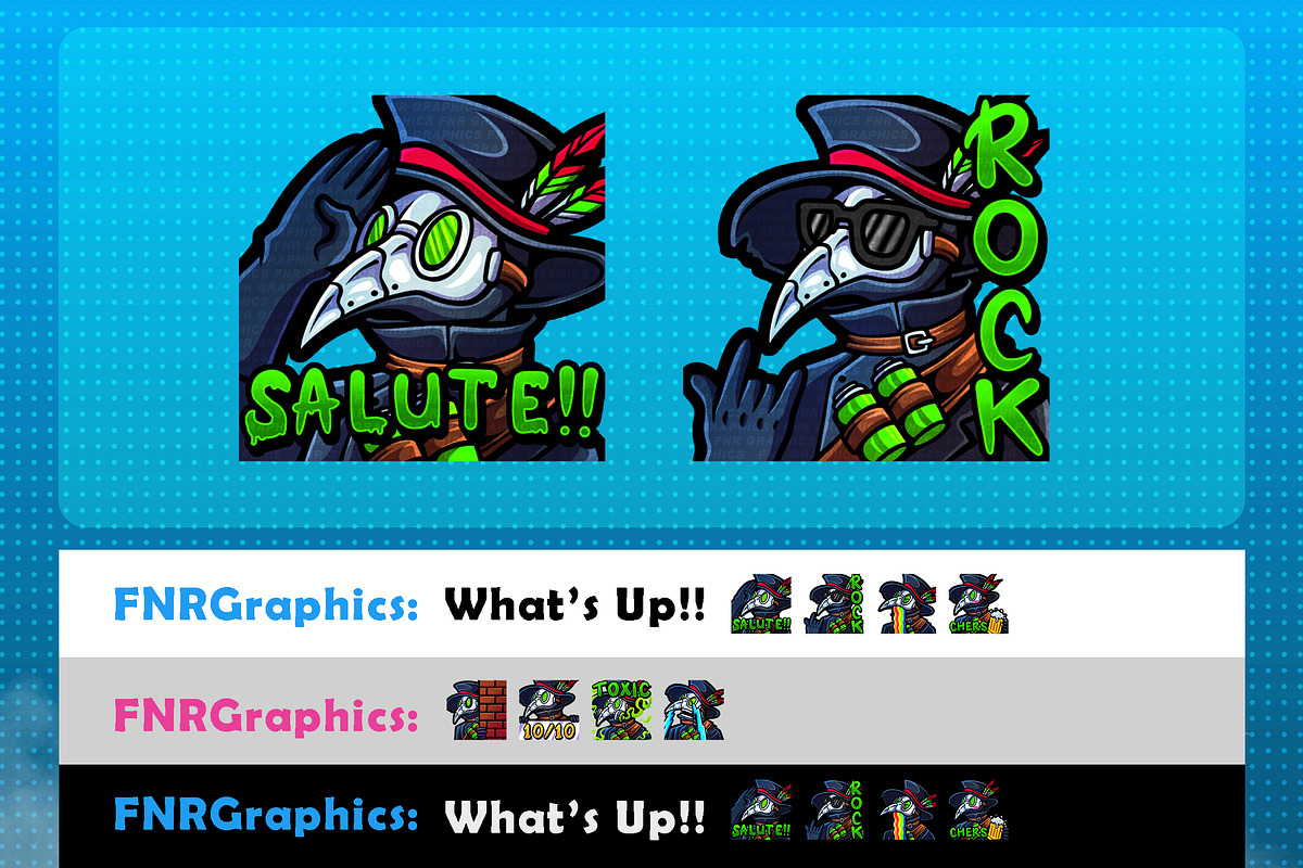 Plague Doctor Twitch Emotes, an Illustration by FNR Graphics (Photo 2 of 5)