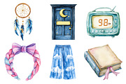 Watercolor Evening Routine Clipart, an Illustration by Daily.Designs (Thumbnail 4 of 5)