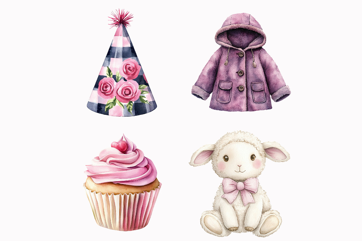 Burgundy Baby Girl Clipart, an Illustration by Design Market (Photo 7 of 7)