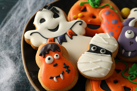 Concept of Halloween sweets, funny and tasty cookies, a Food & Drink Photo by AtlasStudio PRO