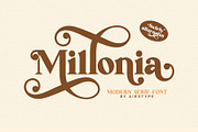 Millonia - Display Serif with Swirl, a Serif Font by Airotype (Thumbnail 1 of 17)