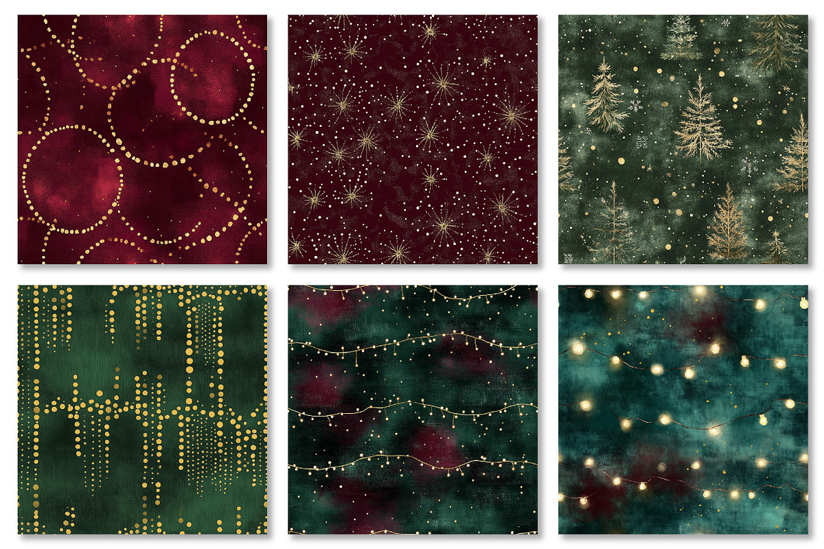 Vintage Holiday Lights Digital Paper, a Texture Graphic by Dream Creation (Photo 6 of 7)