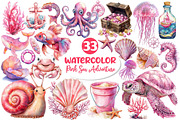 Pink Sea Adventure Clipart, an Illustration by Dream Creation (Thumbnail 1 of 4)