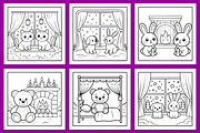 Cozy Friends Coloring Pages, a Decorative Illustration by Design Station (Thumbnail 3 of 4)
