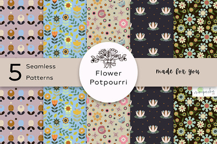 Flower Potpourri digital papers