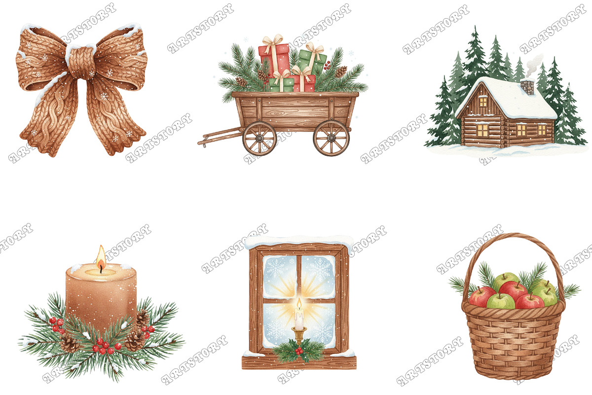 Cozy Christmas Winter Clipart Bundle, an Illustration by designcity5 (Photo 3 of 5)