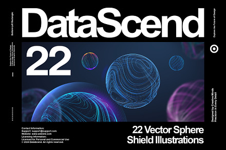 DataScend - Sphere Shield Vector Set, a Technology Illustration by RDShop
