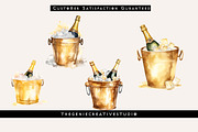 Golden Champagne Bucket PNG Clipart, an Object Illustration by Geniecreativestudio (Thumbnail 4 of 9)